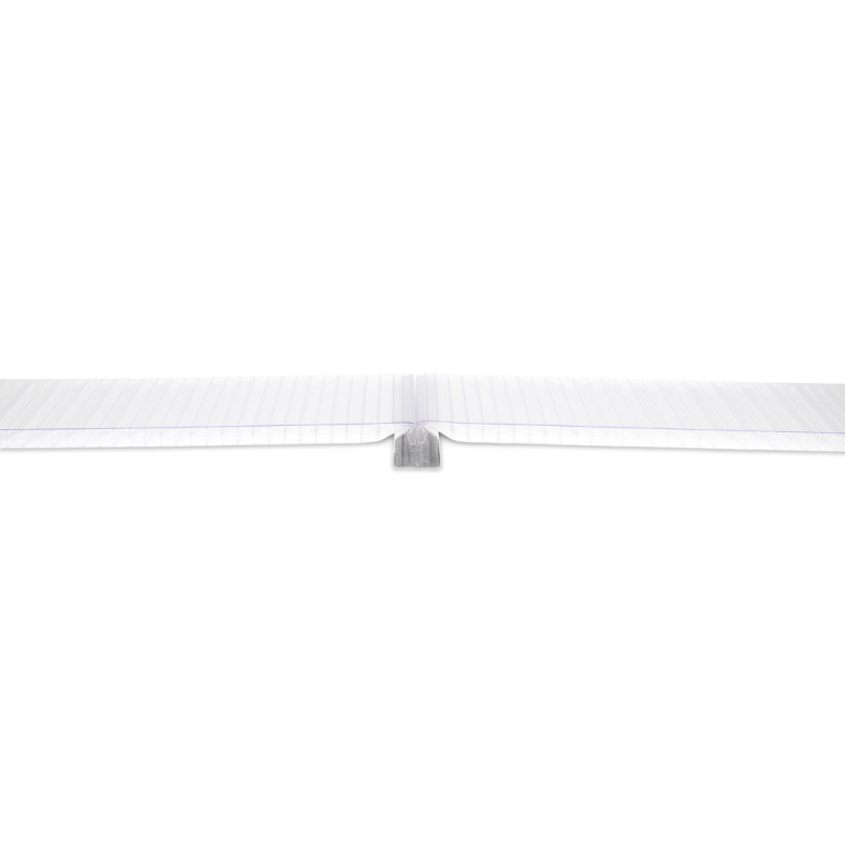 Two connected polycarbonate sheets