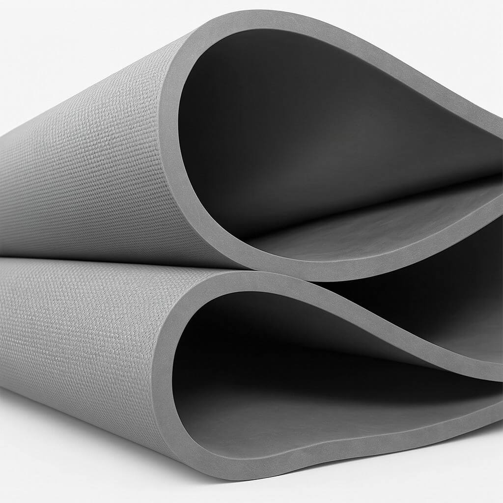Grey membrane rubber from close up