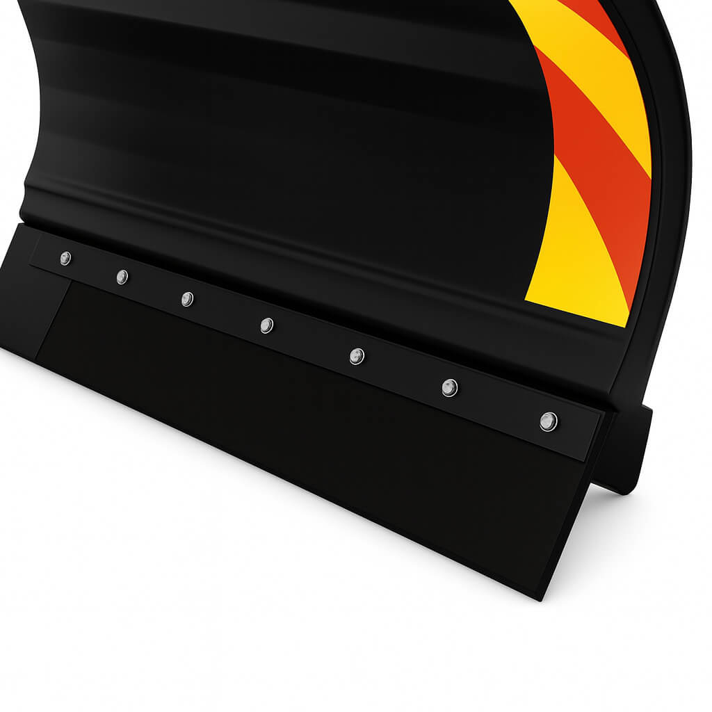 Black snow plow with rubber