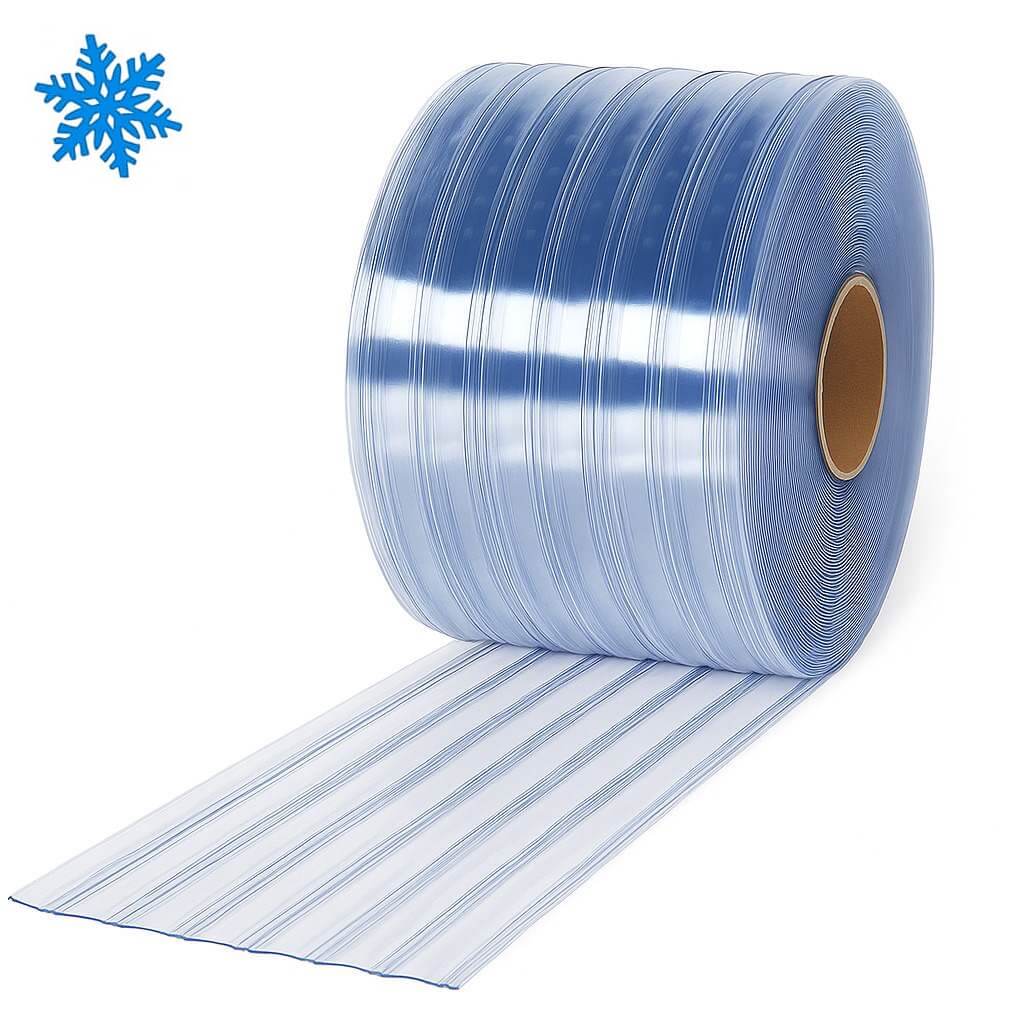 Ribbed strip curtains for cold rooms